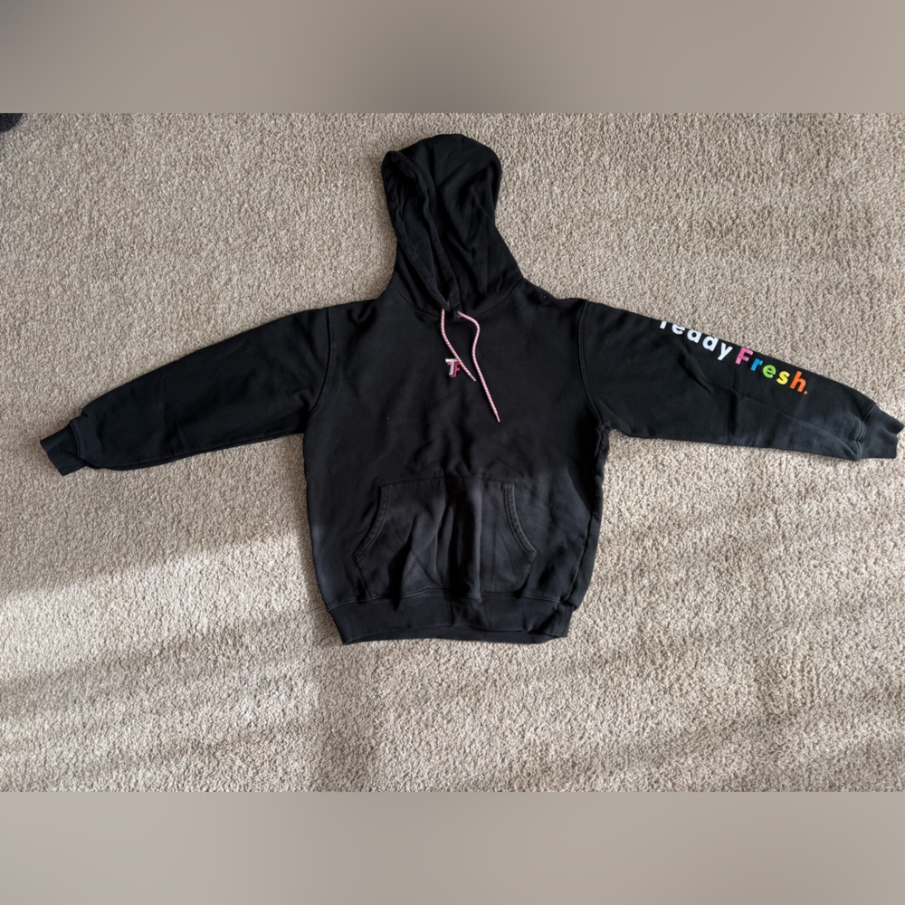 Teddy Fresh Black Hoodie with Candy Cane Logo